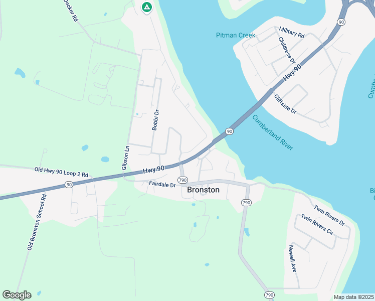 map of restaurants, bars, coffee shops, grocery stores, and more near 1358-1380 Cumberland Drive in Bronston
