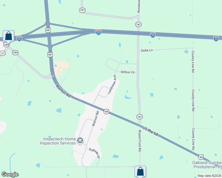 map of restaurants, bars, coffee shops, grocery stores, and more near 170 Landview Ave in Paducah