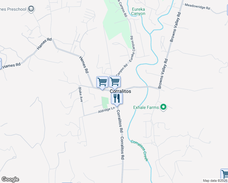map of restaurants, bars, coffee shops, grocery stores, and more near 569 Corralitos Road in Watsonville