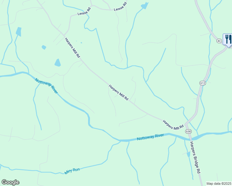 map of restaurants, bars, coffee shops, grocery stores, and more near 5315 Harpers Mill Road in McKenney