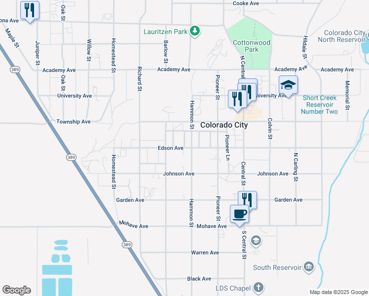 map of restaurants, bars, coffee shops, grocery stores, and more near 250 Edson Avenue in Colorado City