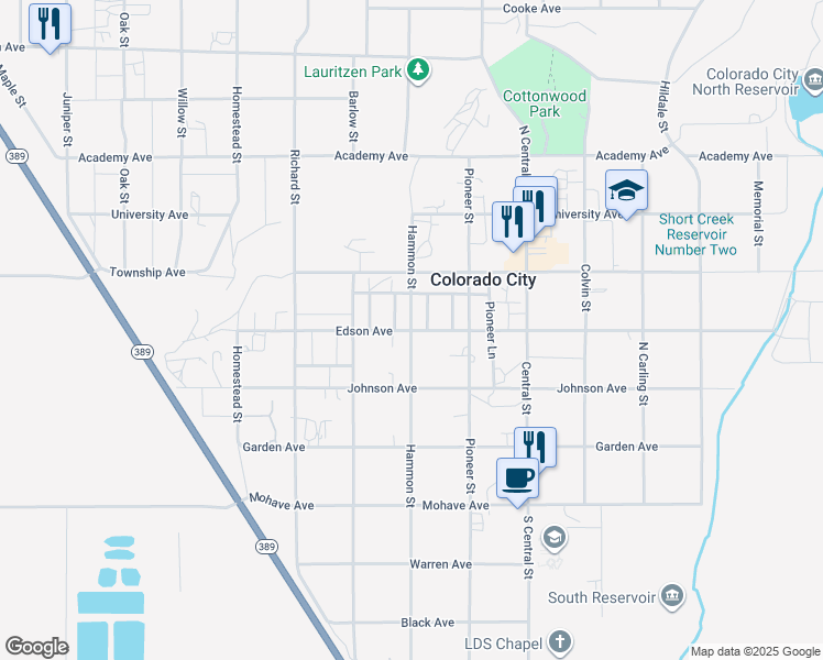 map of restaurants, bars, coffee shops, grocery stores, and more near 148 Hammon Street in Colorado City