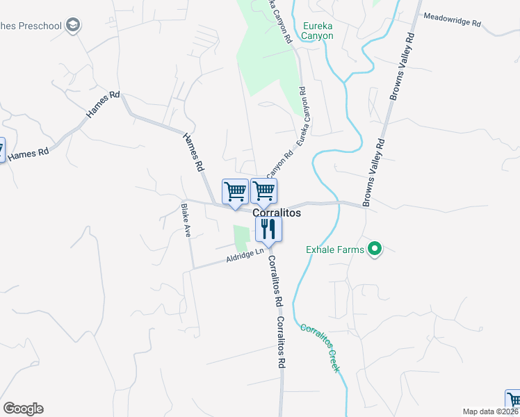 map of restaurants, bars, coffee shops, grocery stores, and more near 569 Corralitos Road in Watsonville