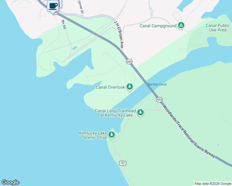 map of restaurants, bars, coffee shops, grocery stores, and more near in Grand Rivers