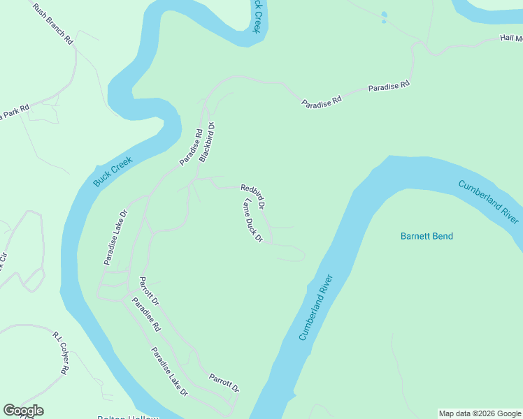 map of restaurants, bars, coffee shops, grocery stores, and more near Redbird Drive in Pulaski County