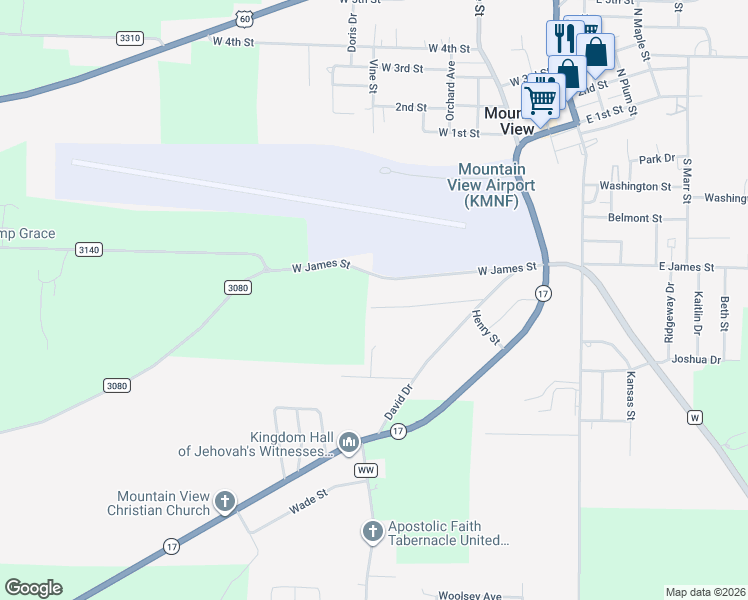 map of restaurants, bars, coffee shops, grocery stores, and more near in Mountain View
