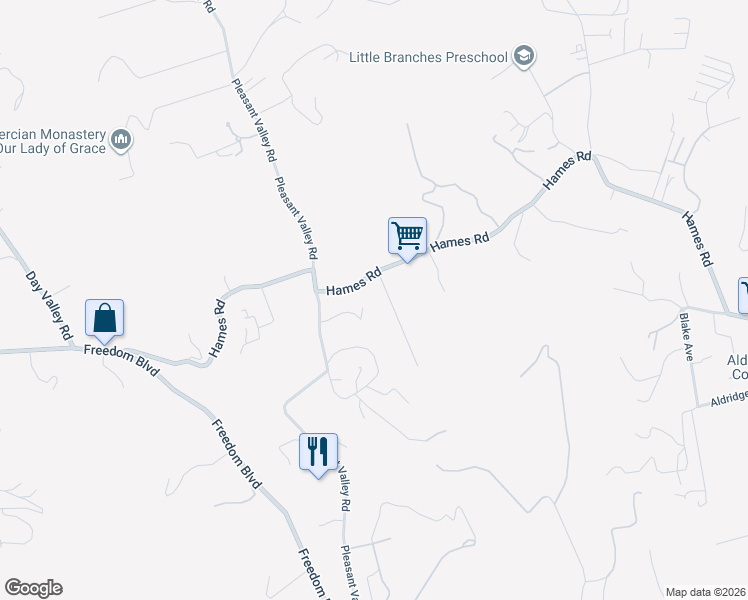 map of restaurants, bars, coffee shops, grocery stores, and more near 284 Hames Hollow in Aptos