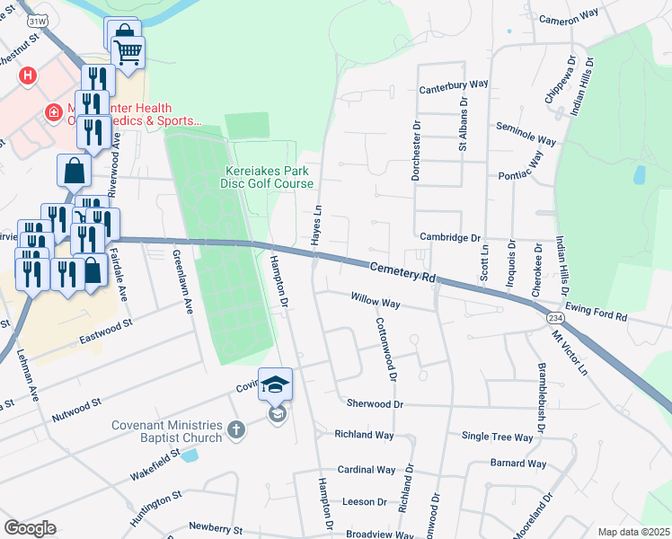 map of restaurants, bars, coffee shops, grocery stores, and more near 1306-1398 Fairview Avenue in Bowling Green