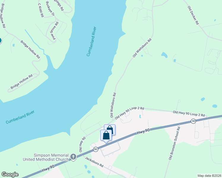 map of restaurants, bars, coffee shops, grocery stores, and more near 366-600 Old Waitsboro Road in Bronston