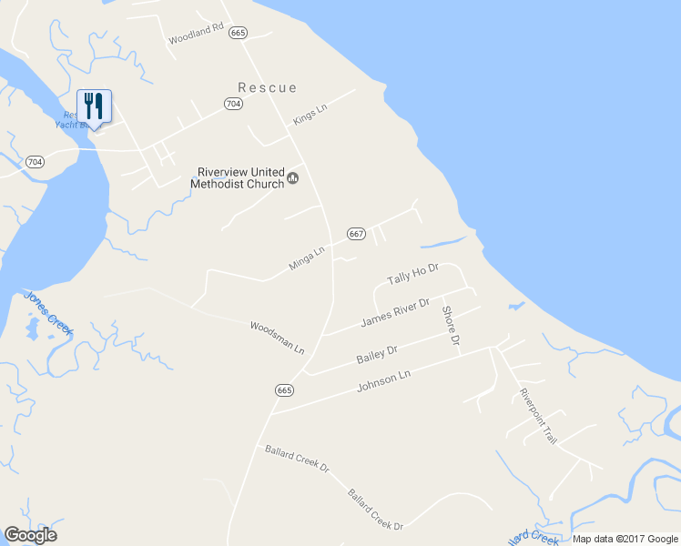 map of restaurants, bars, coffee shops, grocery stores, and more near 11021 Smiths Neck Road in Carrollton