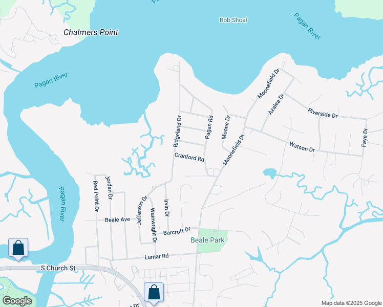 map of restaurants, bars, coffee shops, grocery stores, and more near 504 Cranford Road in Smithfield