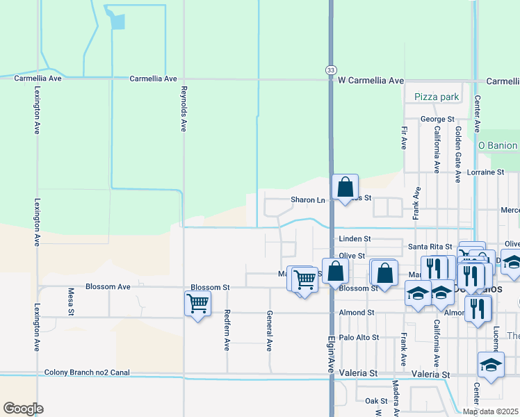 map of restaurants, bars, coffee shops, grocery stores, and more near 2883 Evelyn Lane in Dos Palos