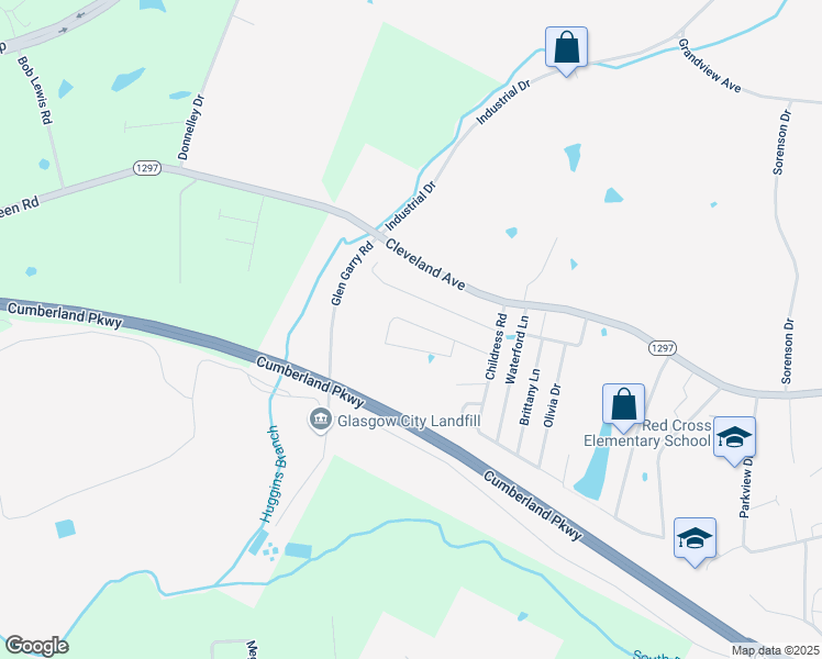 map of restaurants, bars, coffee shops, grocery stores, and more near 113 Quail Ridge Circle in Glasgow