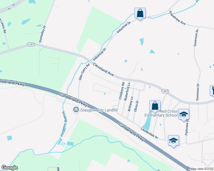 map of restaurants, bars, coffee shops, grocery stores, and more near 113 Quail Ridge Circle in Glasgow