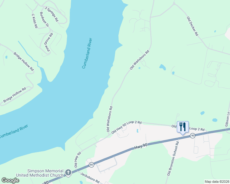 map of restaurants, bars, coffee shops, grocery stores, and more near 333 Old Waitsboro Road in Bronston