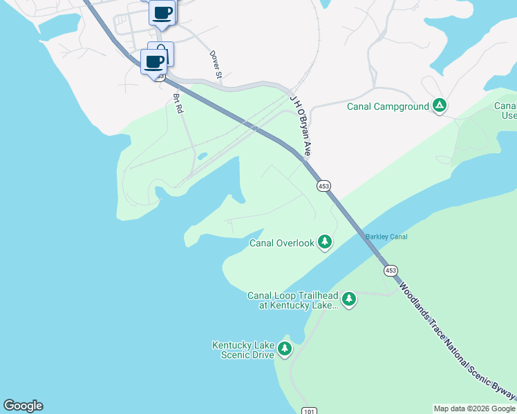 map of restaurants, bars, coffee shops, grocery stores, and more near in Grand Rivers