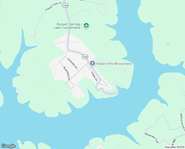 map of restaurants, bars, coffee shops, grocery stores, and more near 47-199 Cabin Drive in Russell Springs