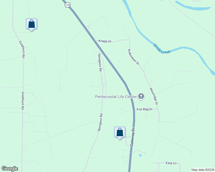 map of restaurants, bars, coffee shops, grocery stores, and more near 5517 Spurgeon Road in Joplin