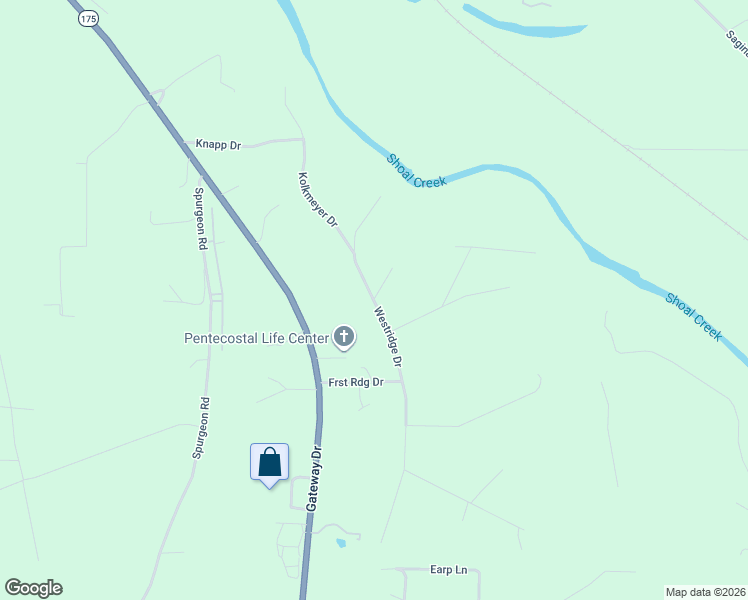 map of restaurants, bars, coffee shops, grocery stores, and more near 5152 West Ridge Drive in Joplin