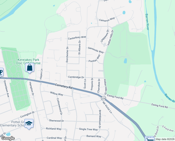 map of restaurants, bars, coffee shops, grocery stores, and more near 424-446 Scott Lane in Bowling Green