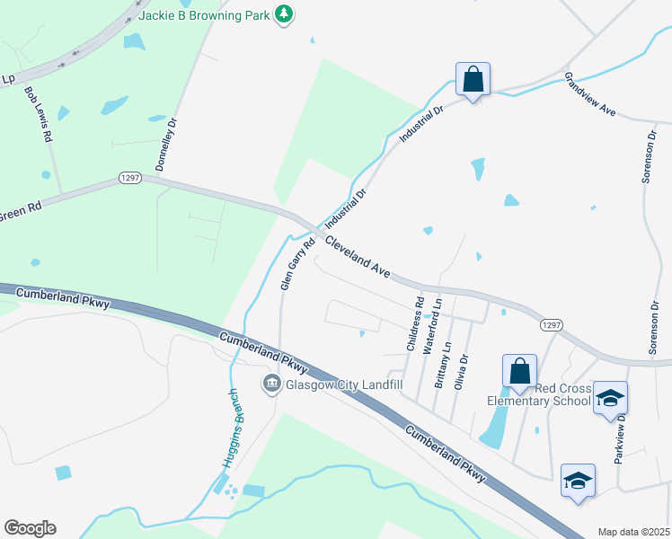 map of restaurants, bars, coffee shops, grocery stores, and more near 132 Village Circle in Glasgow