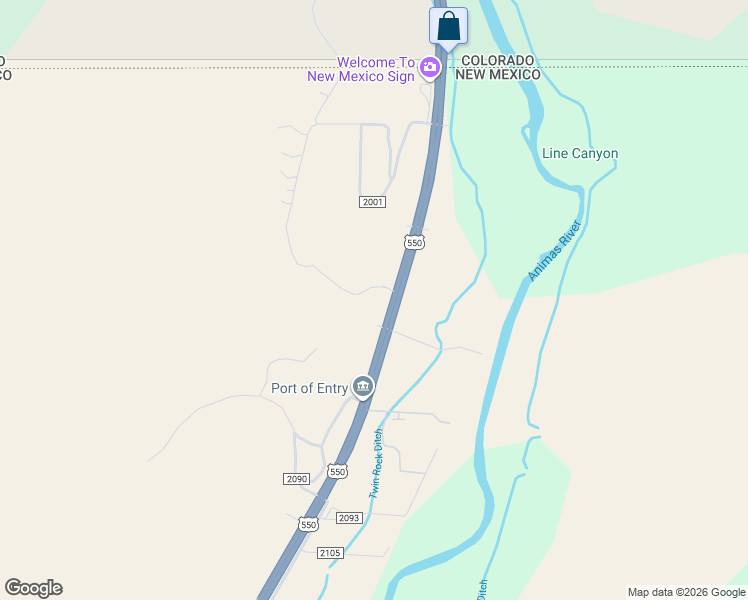 map of restaurants, bars, coffee shops, grocery stores, and more near 17383 U.S. 550 in Aztec