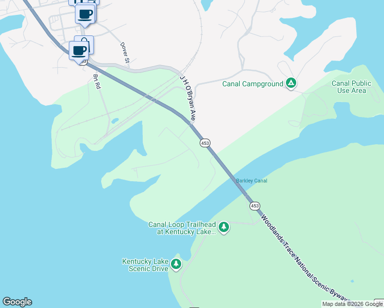 map of restaurants, bars, coffee shops, grocery stores, and more near in Grand Rivers