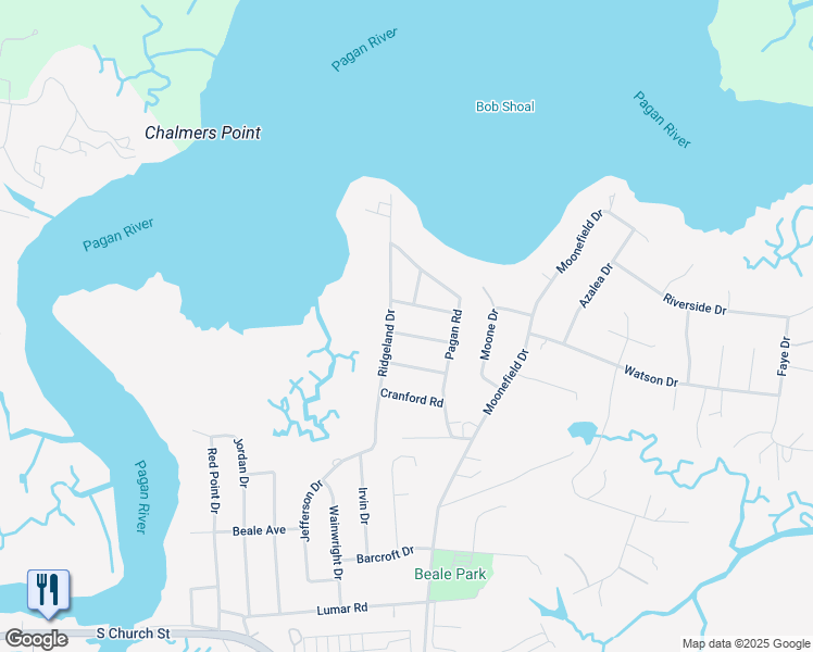 map of restaurants, bars, coffee shops, grocery stores, and more near 508 Bailey Avenue in Smithfield