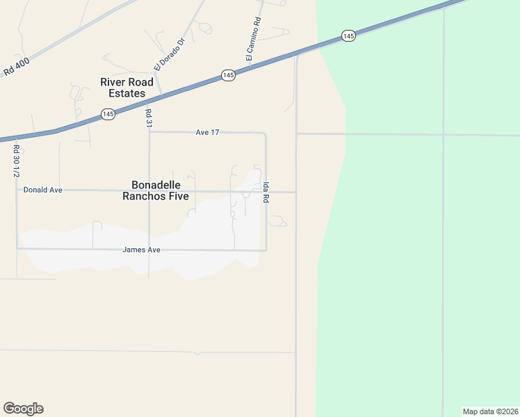 map of restaurants, bars, coffee shops, grocery stores, and more near 16735 Ida Road in Madera