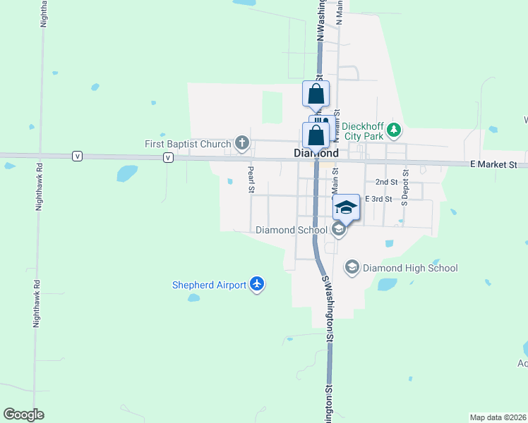 map of restaurants, bars, coffee shops, grocery stores, and more near 308-310 Walnut Street in Diamond