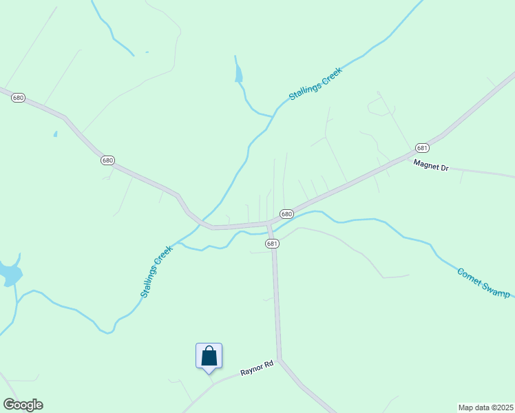 map of restaurants, bars, coffee shops, grocery stores, and more near 10271 Stallings Creek Drive in Smithfield