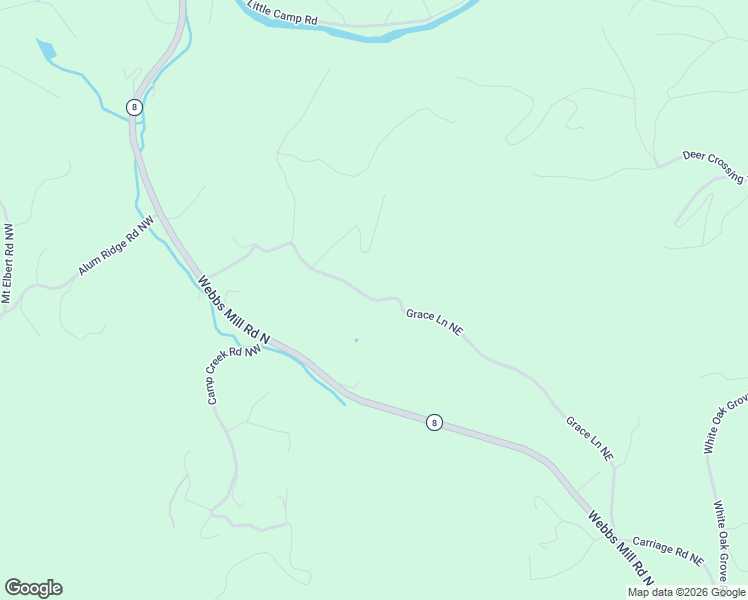 map of restaurants, bars, coffee shops, grocery stores, and more near 399 Grace Lane Northeast in Riner