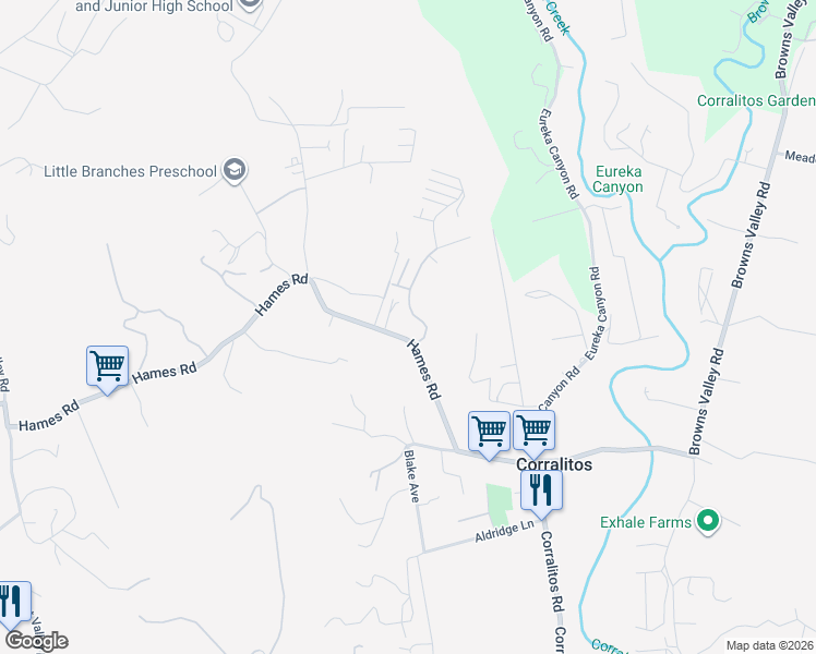 map of restaurants, bars, coffee shops, grocery stores, and more near 272 Hames Road in Watsonville