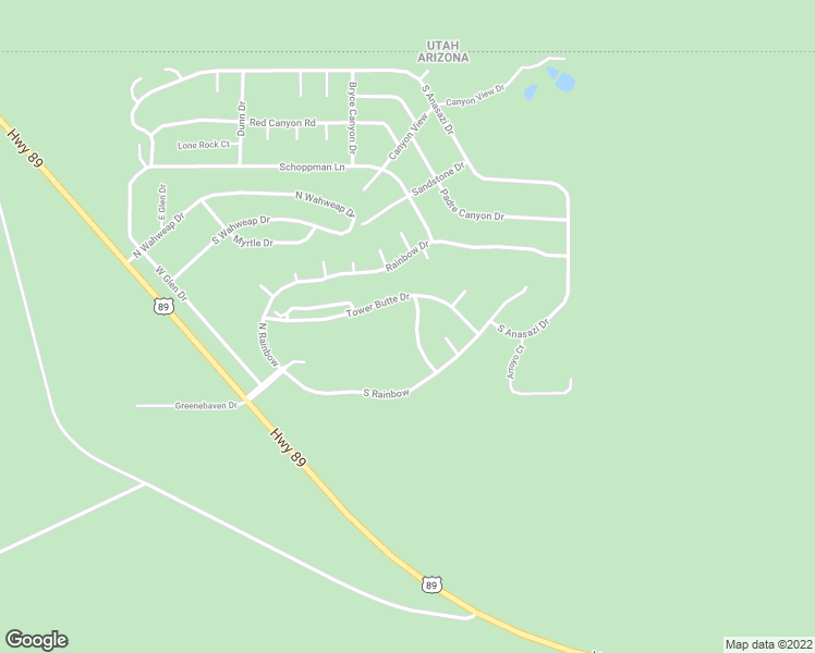 map of restaurants, bars, coffee shops, grocery stores, and more near 66 Reflection Canyon Drive in Page