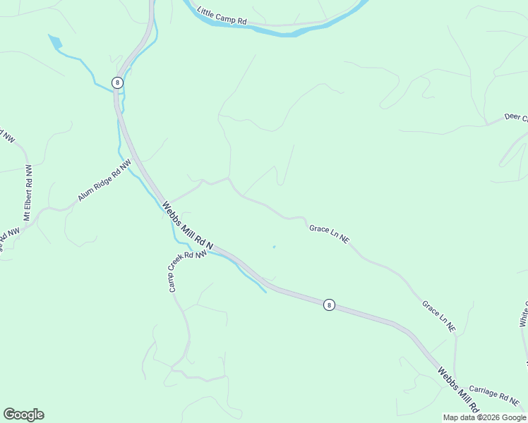 map of restaurants, bars, coffee shops, grocery stores, and more near 264-348 Grace Lane Northeast in Riner