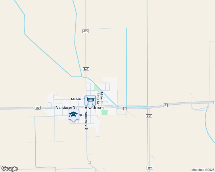 map of restaurants, bars, coffee shops, grocery stores, and more near 707 Bugg Street in Vanduser