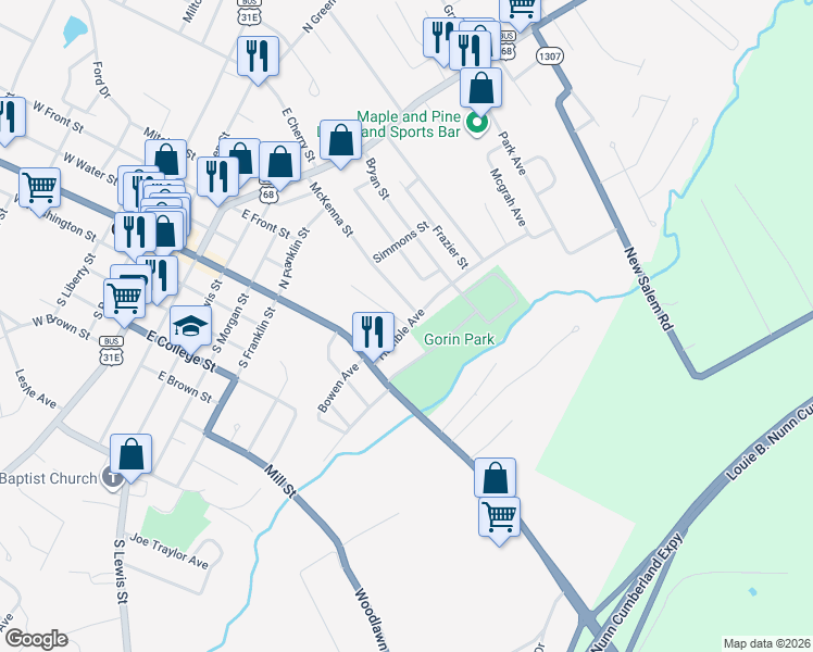 map of restaurants, bars, coffee shops, grocery stores, and more near 119 Humble Avenue in Glasgow