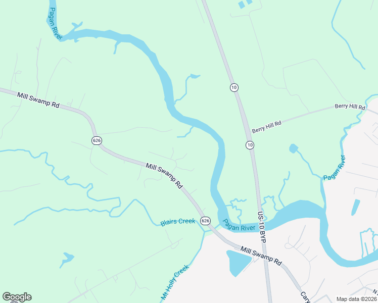map of restaurants, bars, coffee shops, grocery stores, and more near 15481 Holly Drive in Smithfield