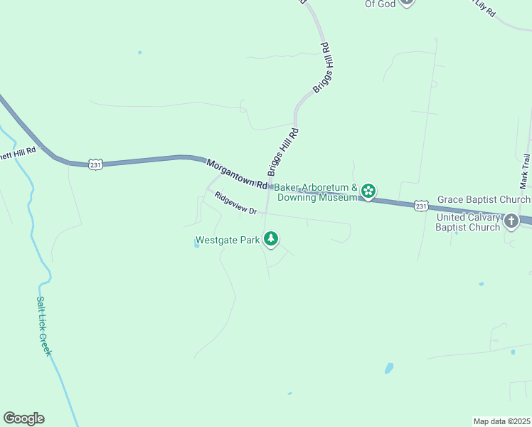 map of restaurants, bars, coffee shops, grocery stores, and more near Ridgeview Drive in Bowling Green