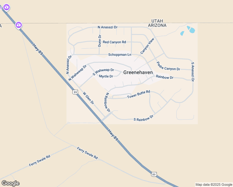 map of restaurants, bars, coffee shops, grocery stores, and more near 292 Rainbow Drive in Page