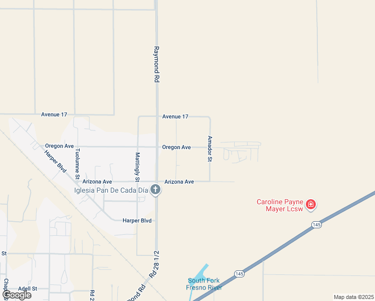 map of restaurants, bars, coffee shops, grocery stores, and more near 28610 Oregon Avenue in Madera