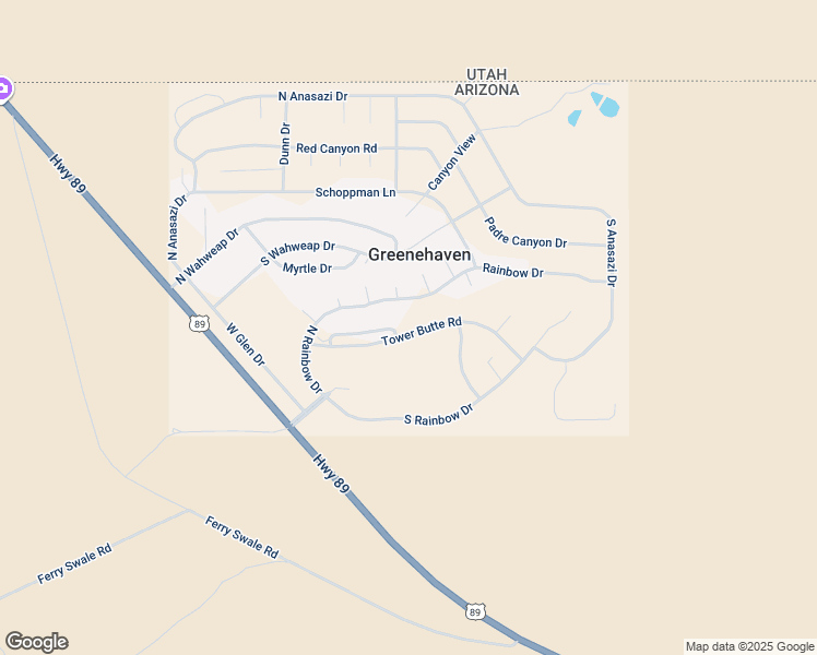 map of restaurants, bars, coffee shops, grocery stores, and more near 342 Rainbow Drive in Page