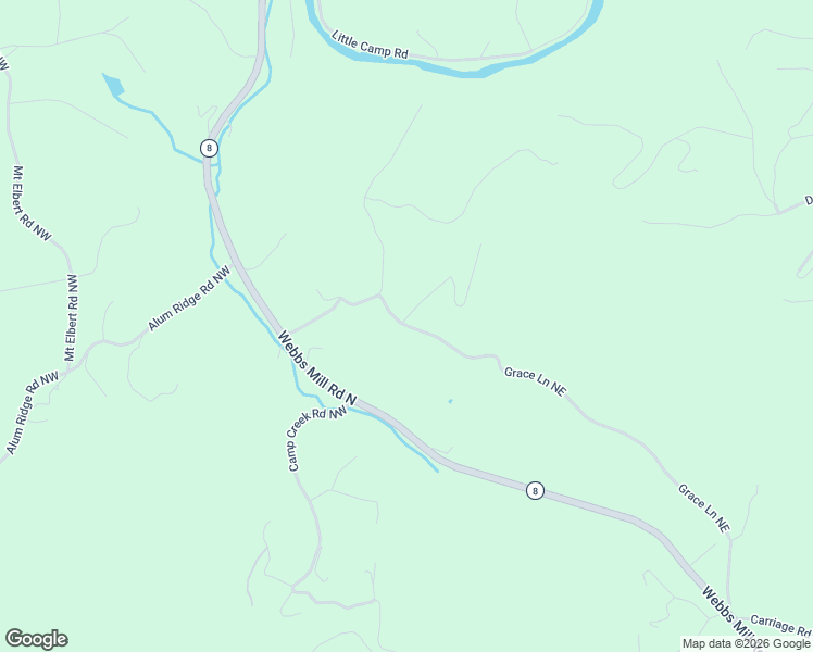 map of restaurants, bars, coffee shops, grocery stores, and more near 264 Grace Lane Northeast in Riner