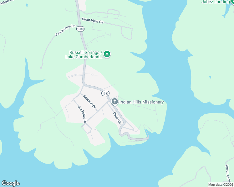 map of restaurants, bars, coffee shops, grocery stores, and more near 1637-1893 State Highway 1383 in Russell Springs
