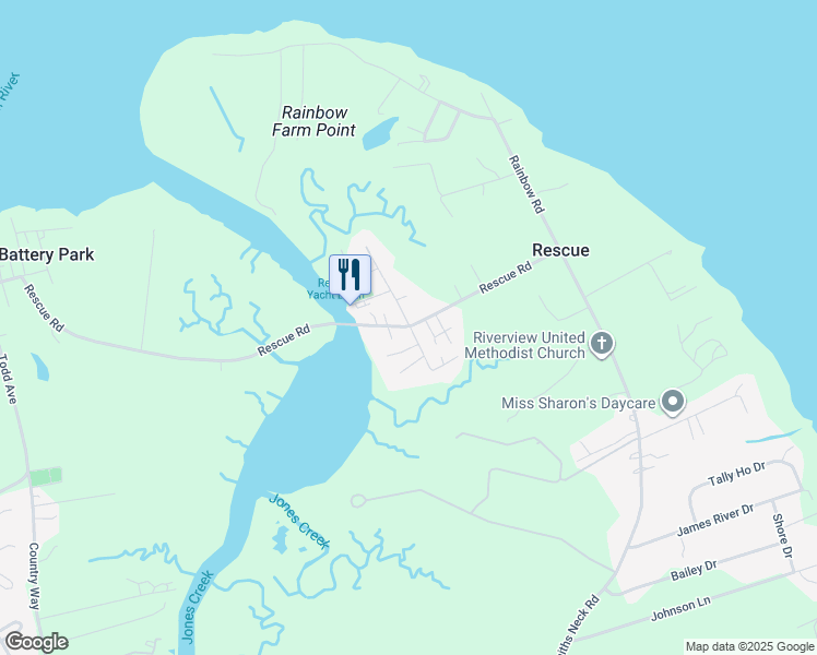 map of restaurants, bars, coffee shops, grocery stores, and more near in Rescue