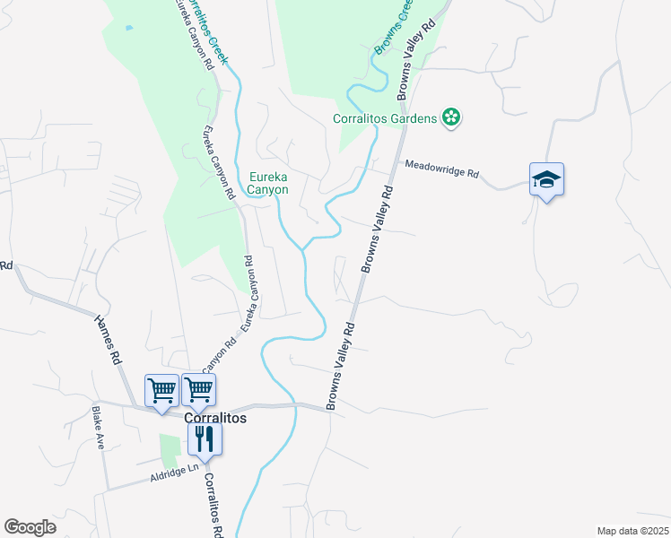 map of restaurants, bars, coffee shops, grocery stores, and more near 181 Browns Valley Road in Watsonville