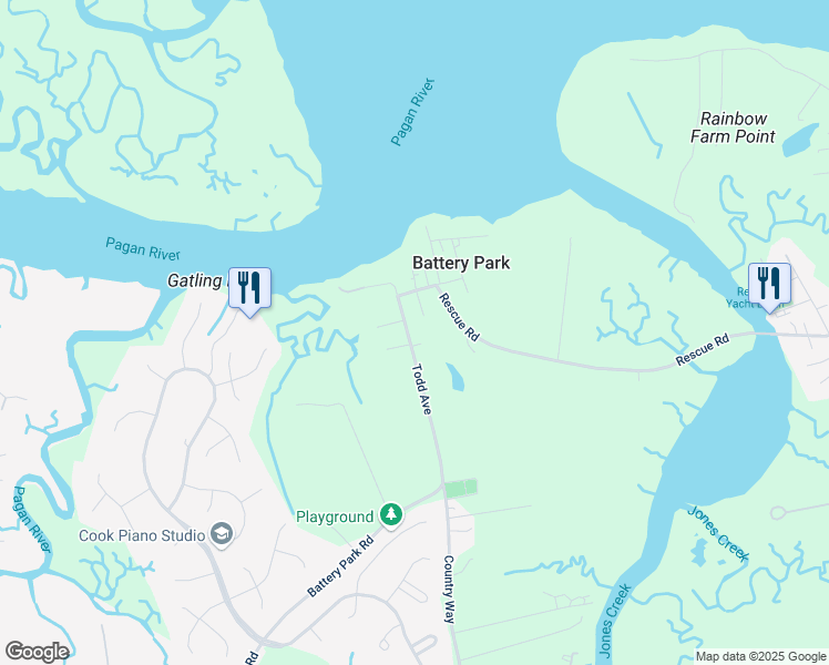 map of restaurants, bars, coffee shops, grocery stores, and more near in Battery Park