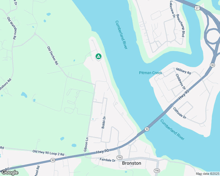 map of restaurants, bars, coffee shops, grocery stores, and more near 1380 Cumberland Drive in Bronston