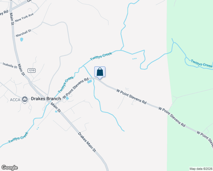 map of restaurants, bars, coffee shops, grocery stores, and more near Mill St in Drakes Branch