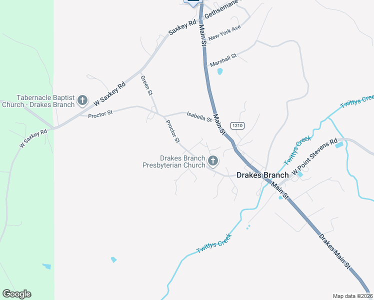 map of restaurants, bars, coffee shops, grocery stores, and more near 490 Proctor Street in Drakes Branch